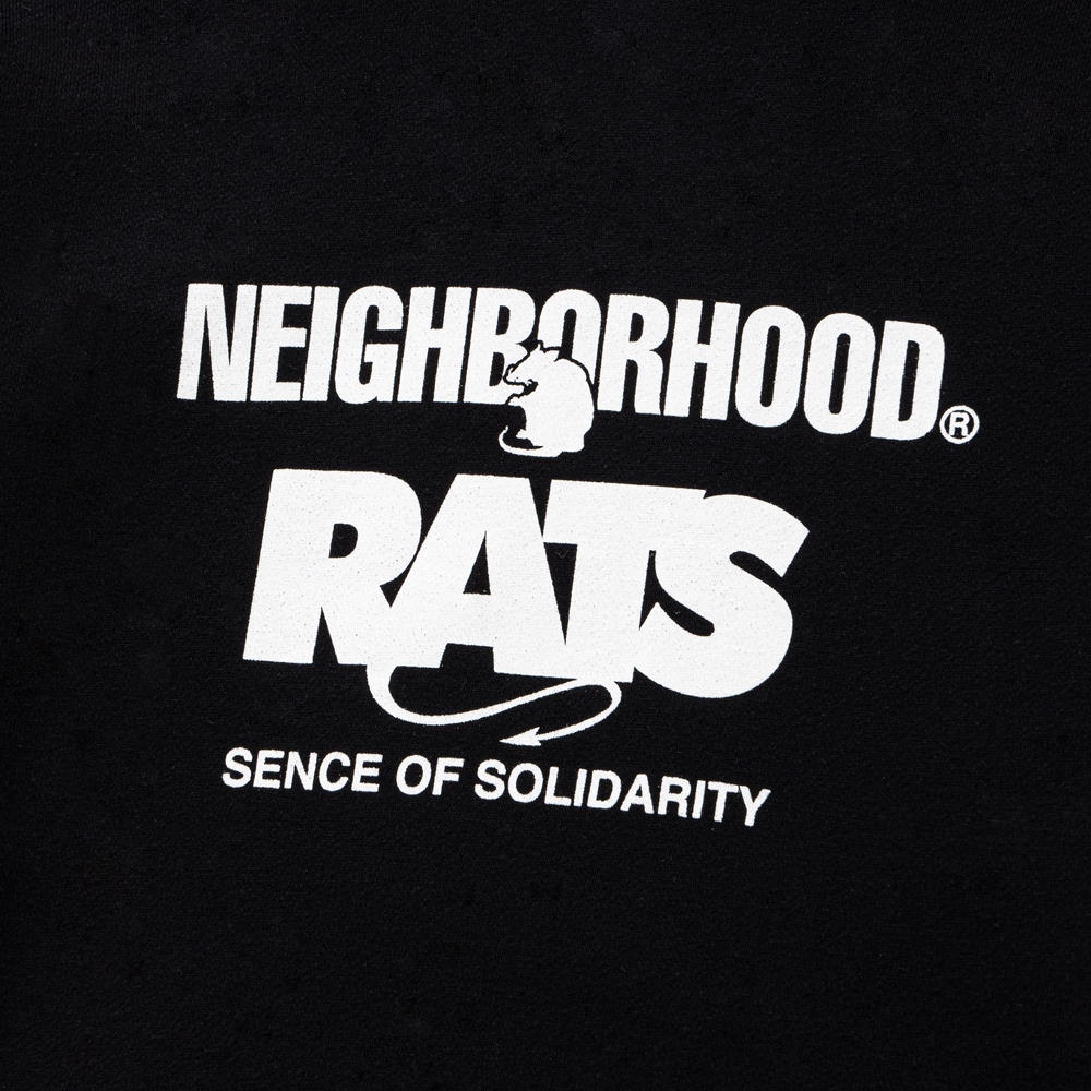 画像: RATS/20th RATS×NEIGHBORHOOD HOODED（BLACK）［クロスネックフーディー-25春夏］