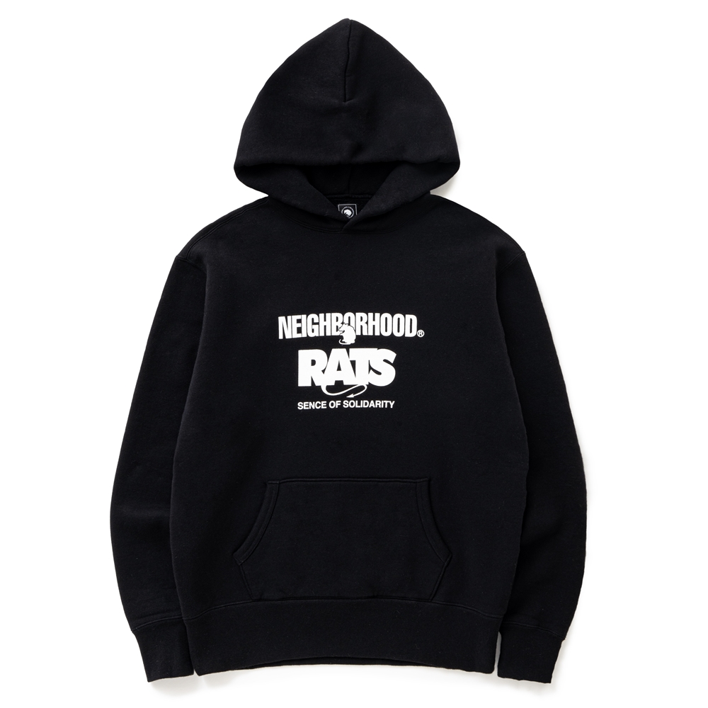 画像: RATS/20th RATS×NEIGHBORHOOD HOODED（BLACK）［クロスネックフーディー-25春夏］