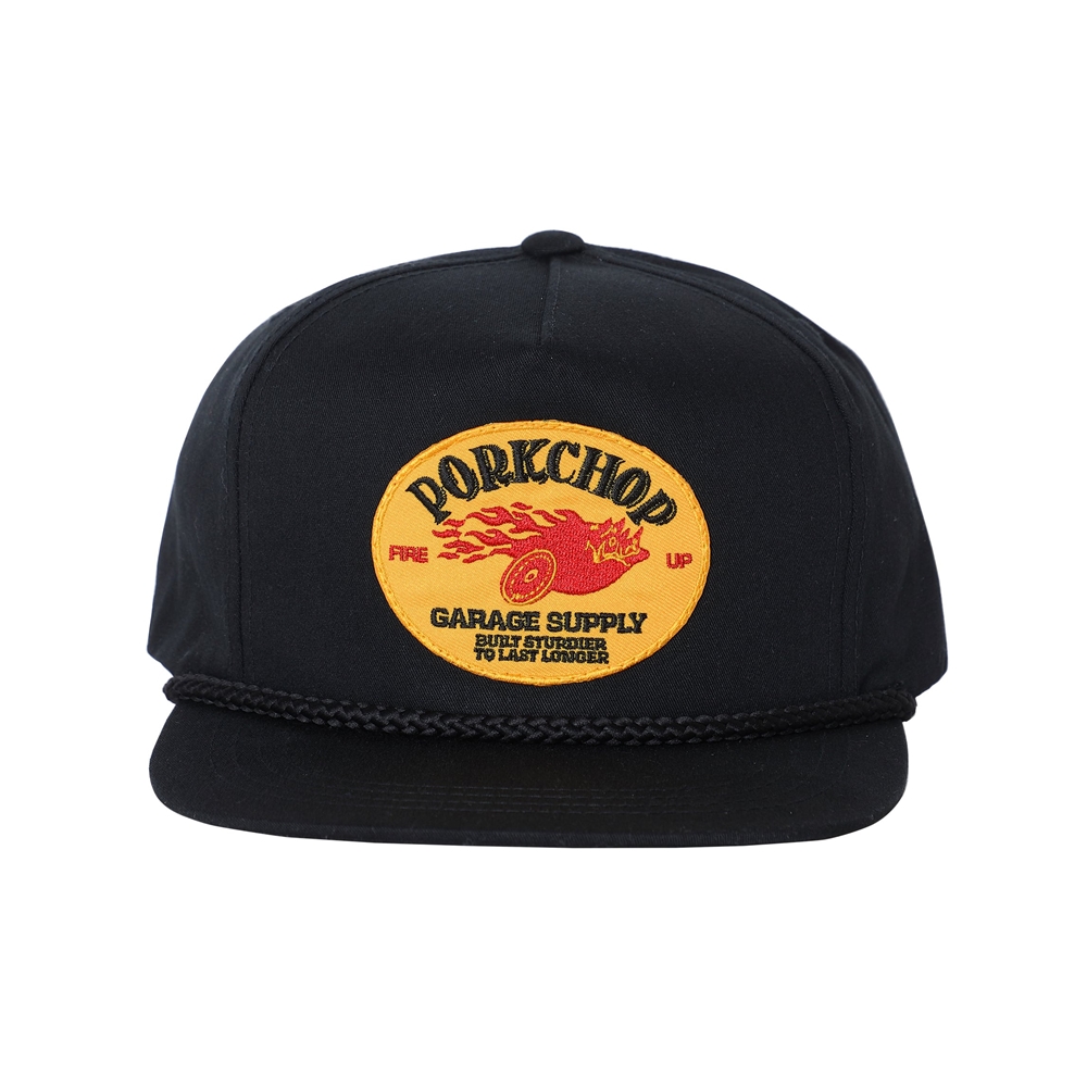 画像: PORKCHOP/FIRE UP WAPPEN CAP（BLACK）［ワッペンキャップ-24秋冬］