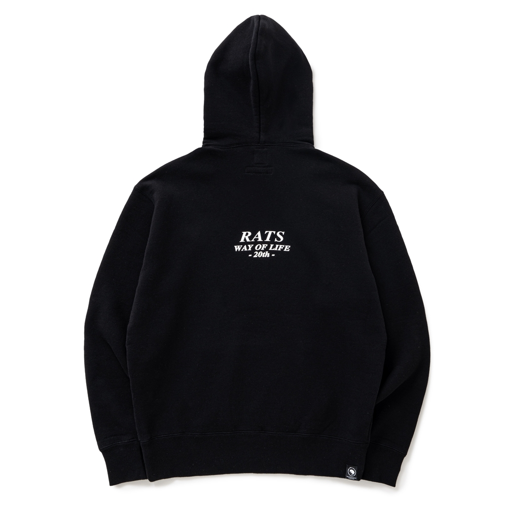 画像: RATS/20th RATS×NEIGHBORHOOD HOODED（BLACK）［クロスネックフーディー-25春夏］