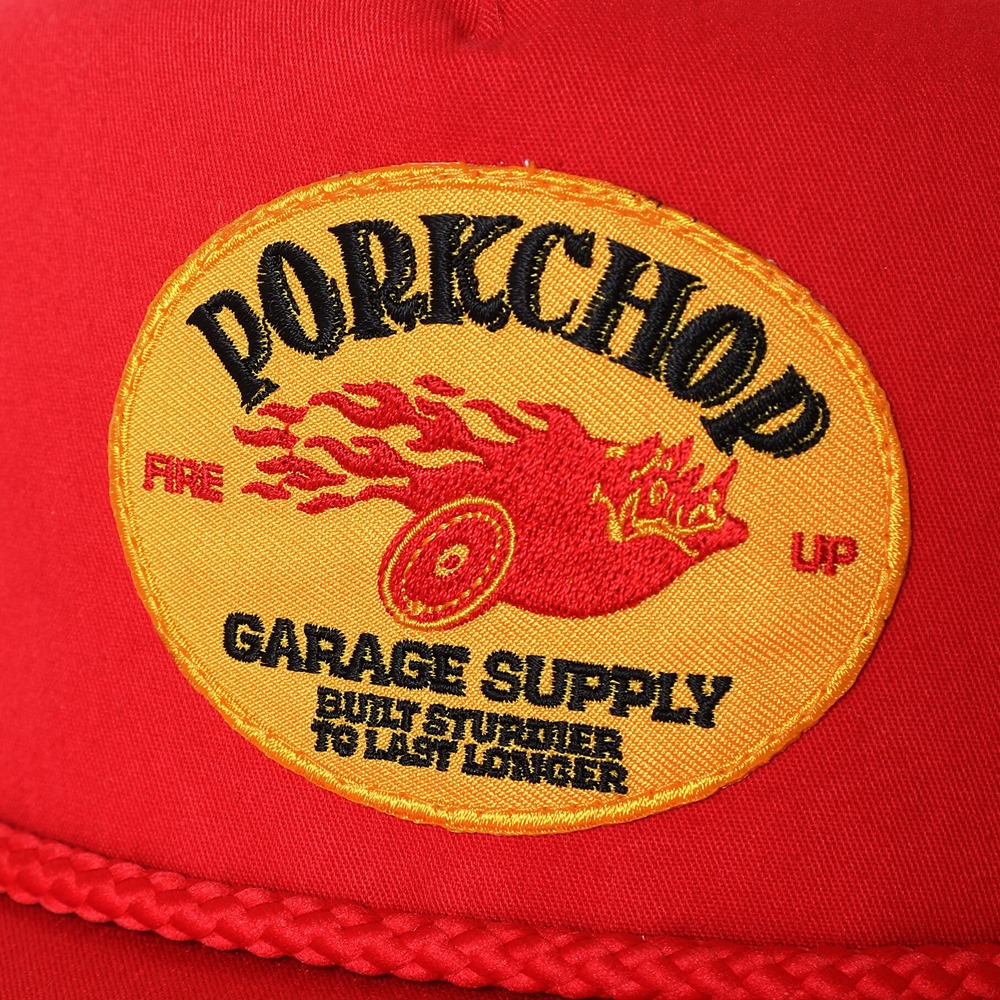 画像: PORKCHOP/FIRE UP WAPPEN CAP（RED）［ワッペンキャップ-24秋冬］