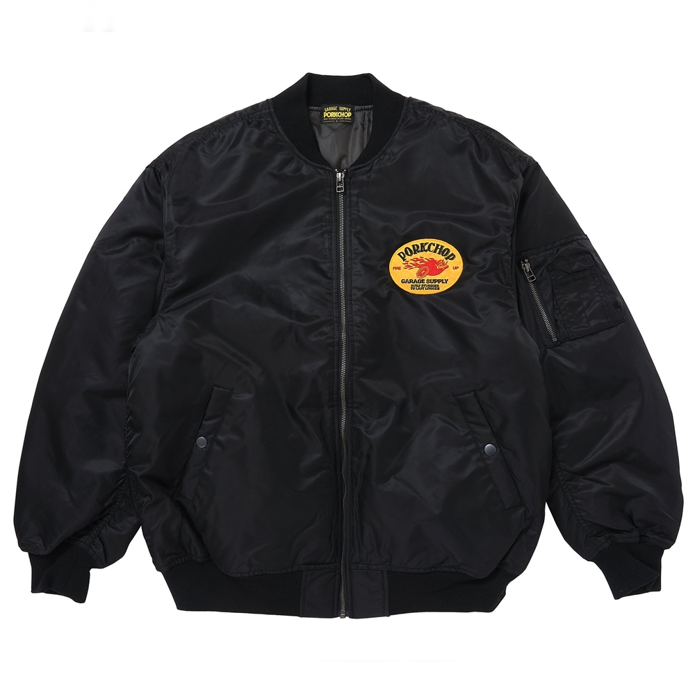 画像: PORKCHOP/FIRE UP MA-1 JACKET（BLACK）［MA-1 JKT-24秋冬］