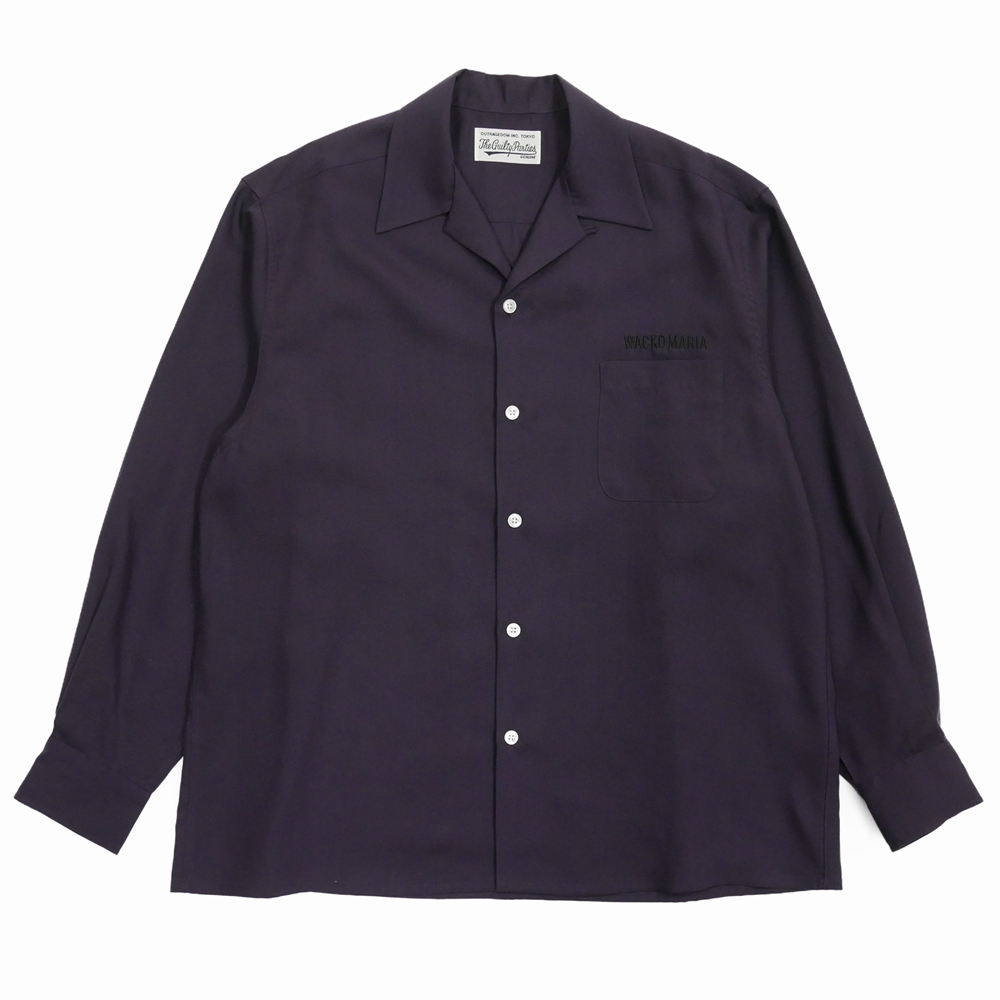 画像: WACKO MARIA/50'S OPEN COLLAR SHIRT（DARK PURPLE）［50'Sオープンカラーシャツ-25春夏］