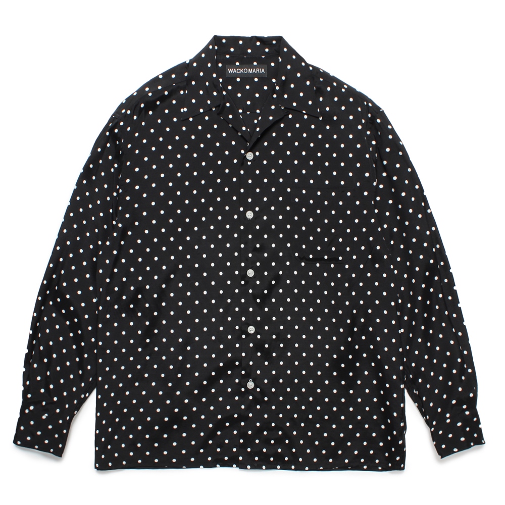 画像1: WACKO MARIA/DOTS HAWAIIAN SHIRT（BLACK）［ドットハワイアンシャツ-25春夏］ (1)