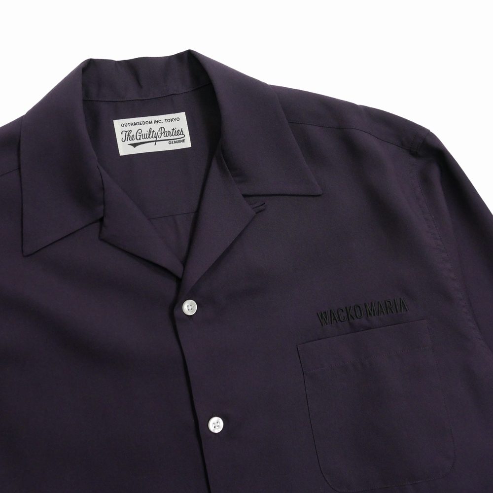 画像: WACKO MARIA/50'S OPEN COLLAR SHIRT（DARK PURPLE）［50'Sオープンカラーシャツ-25春夏］