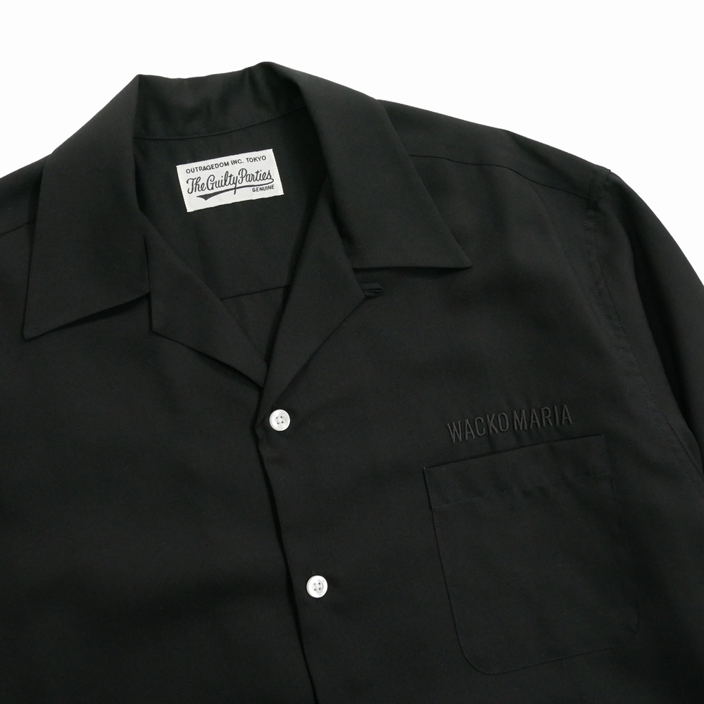 画像: WACKO MARIA/50'S OPEN COLLAR SHIRT（BLACK）［50'Sオープンカラーシャツ-25春夏］