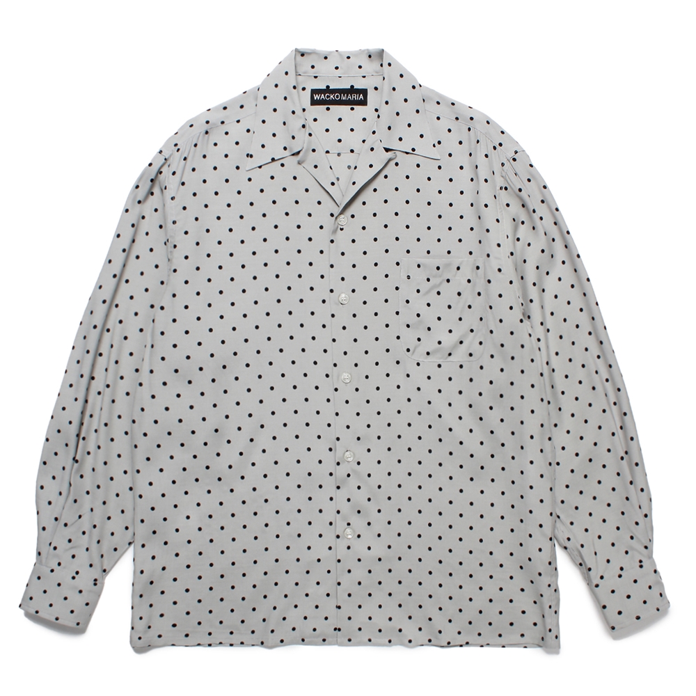 画像: WACKO MARIA/DOTS HAWAIIAN SHIRT（GRAY）［ドットハワイアンシャツ-25春夏］