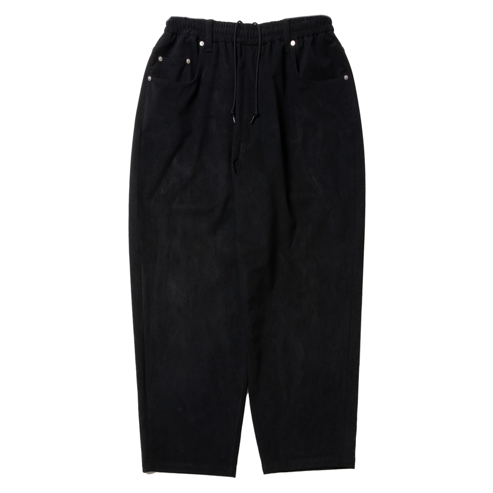 画像: COOTIE PRODUCTIONS/Punching Faux Suede 5 Pocket Wide Easy Pants（Black）［パンチングビーガンスウェードワイドイージーパンツ-25春夏］